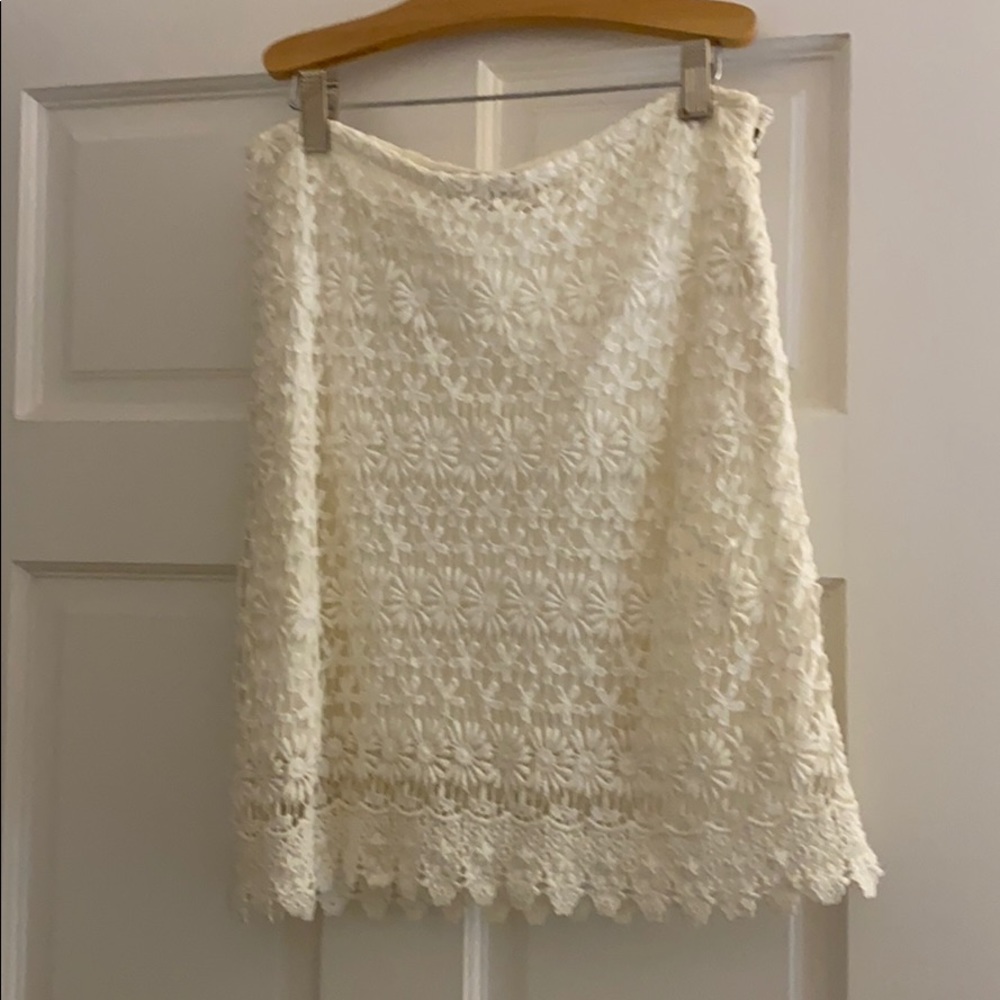 White Alençon lace skirt